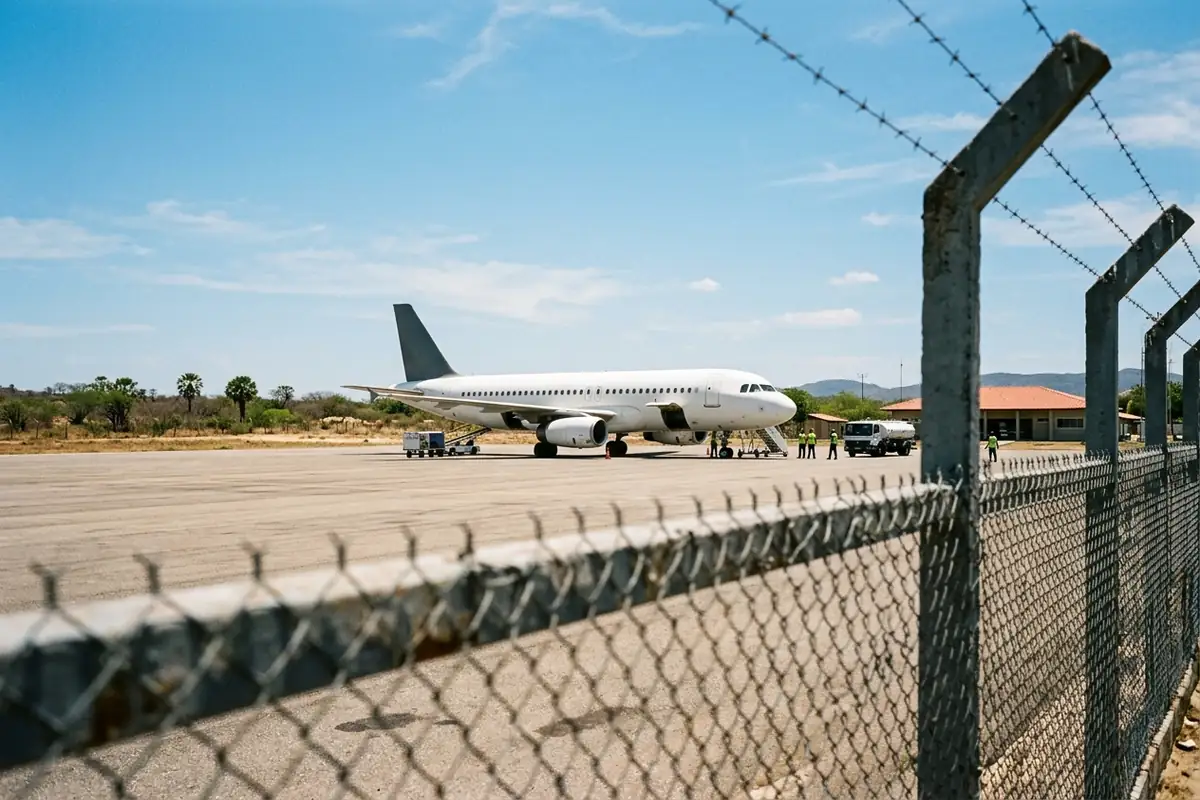 Avião na pista do aeroporto regional que atende Jericoacoara