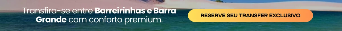 Banner da Rota Combo com o convite para reservar o transfer exclusivo entre Barreirinhas e Barra Grande