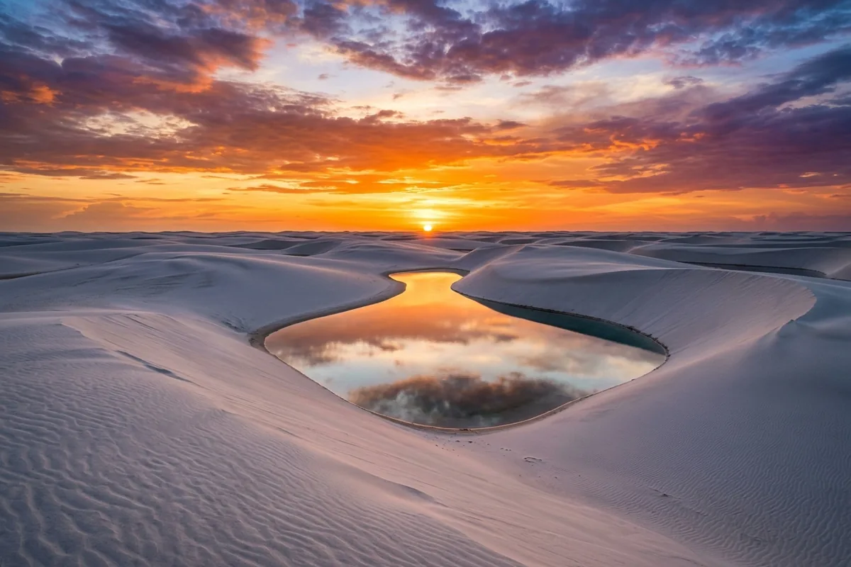 Pôr do sol nas dunas de Atins, perto do Canto do Atins